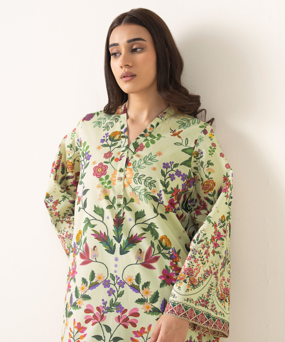 Women's Unstitched Lawn Printed Multi 2 Piece Suit