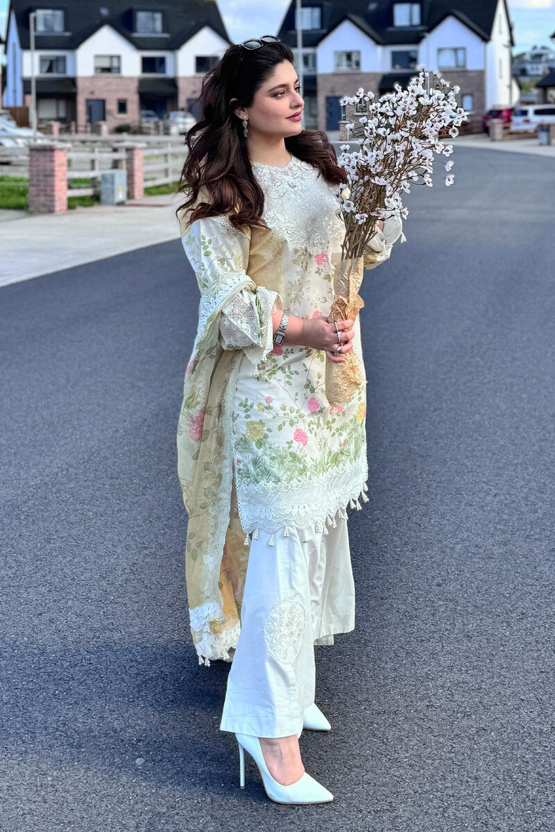 3 Piece - Embroidered Pima Lawn Suit