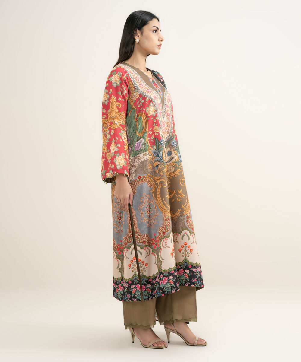 Women's RTW Blended Grip Silk Printed 3 Piece Suit