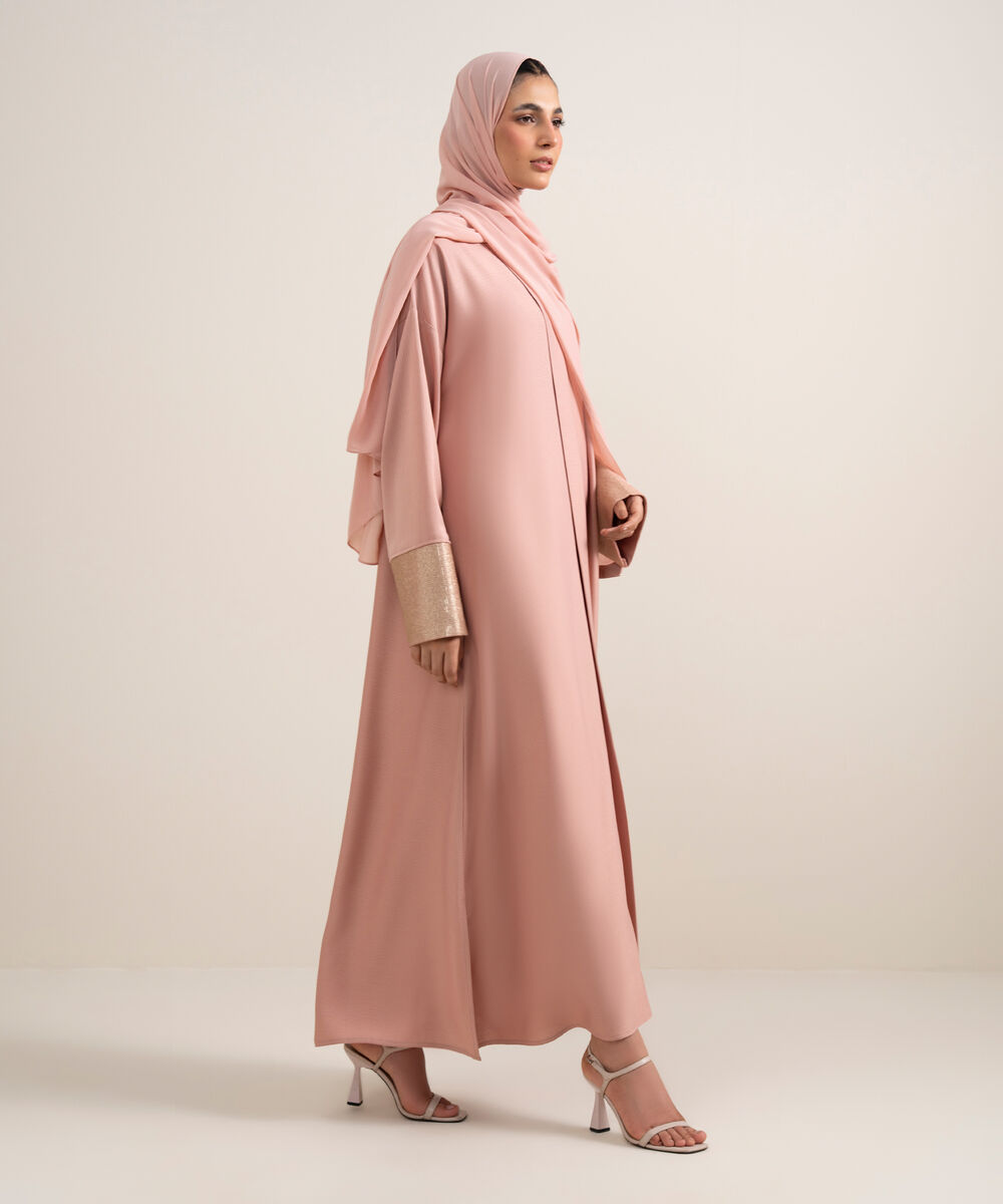 Women's Blush Pink Abaya Set