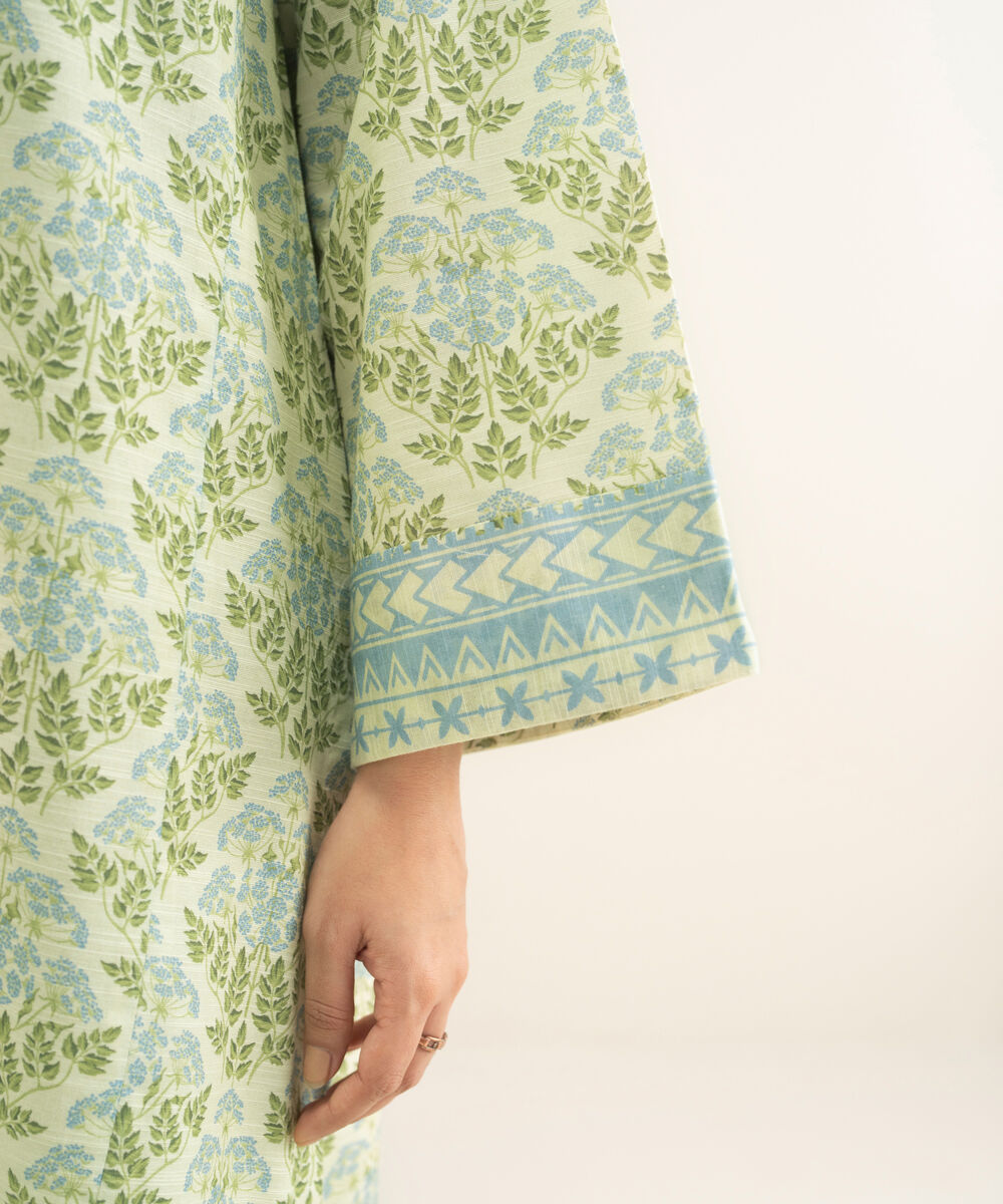 Women's Two Piece Off white Cross Hatch Viscose Printed Suit