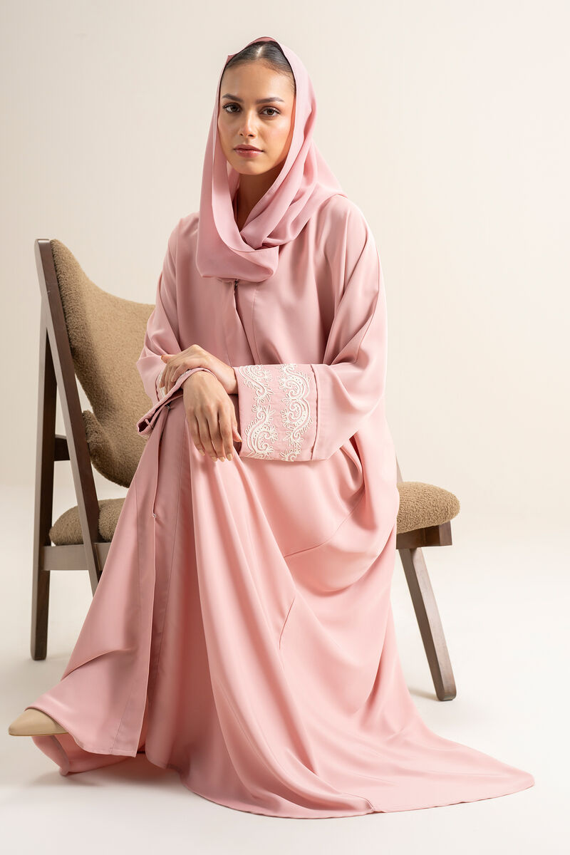 Embroidered Kimono Abaya Set