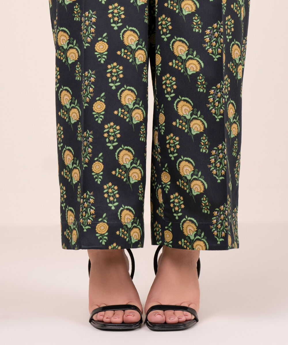 Women's RTW Cambric Printed Black Culottes