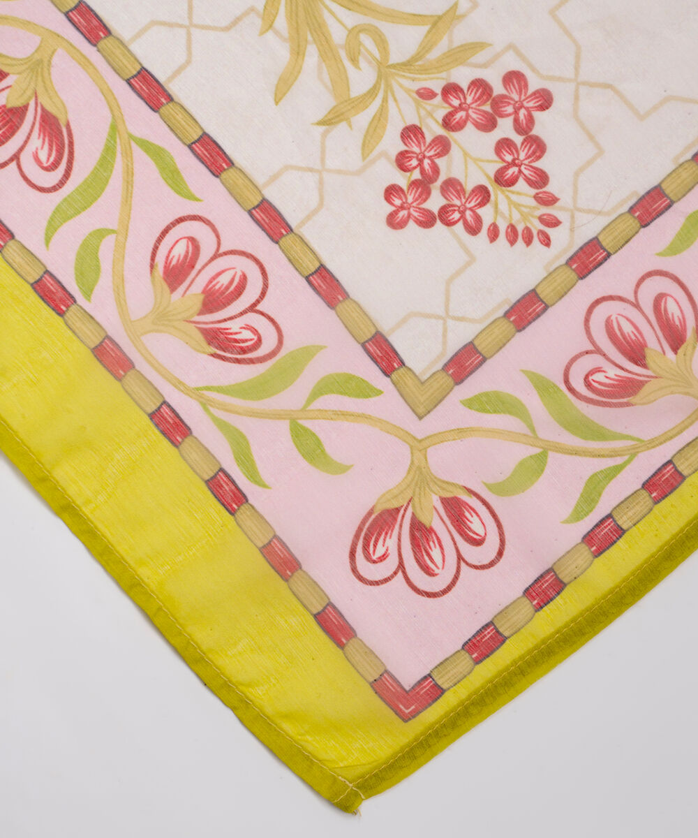 Chiffon Printed Cream White Dupatta