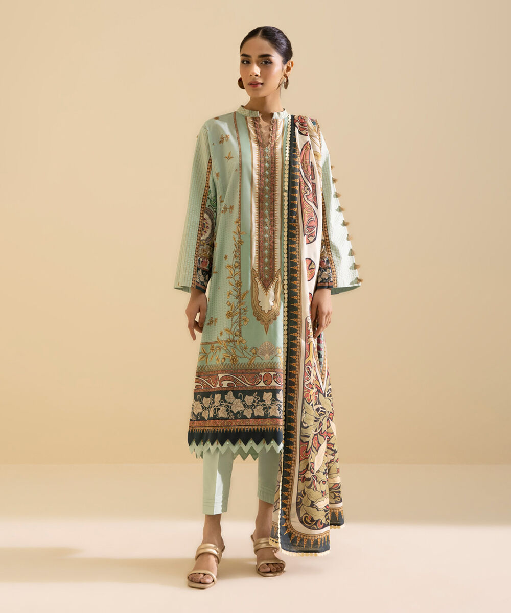 Womens Daily Unstitched 3 Piece - Printed Lawn Suit