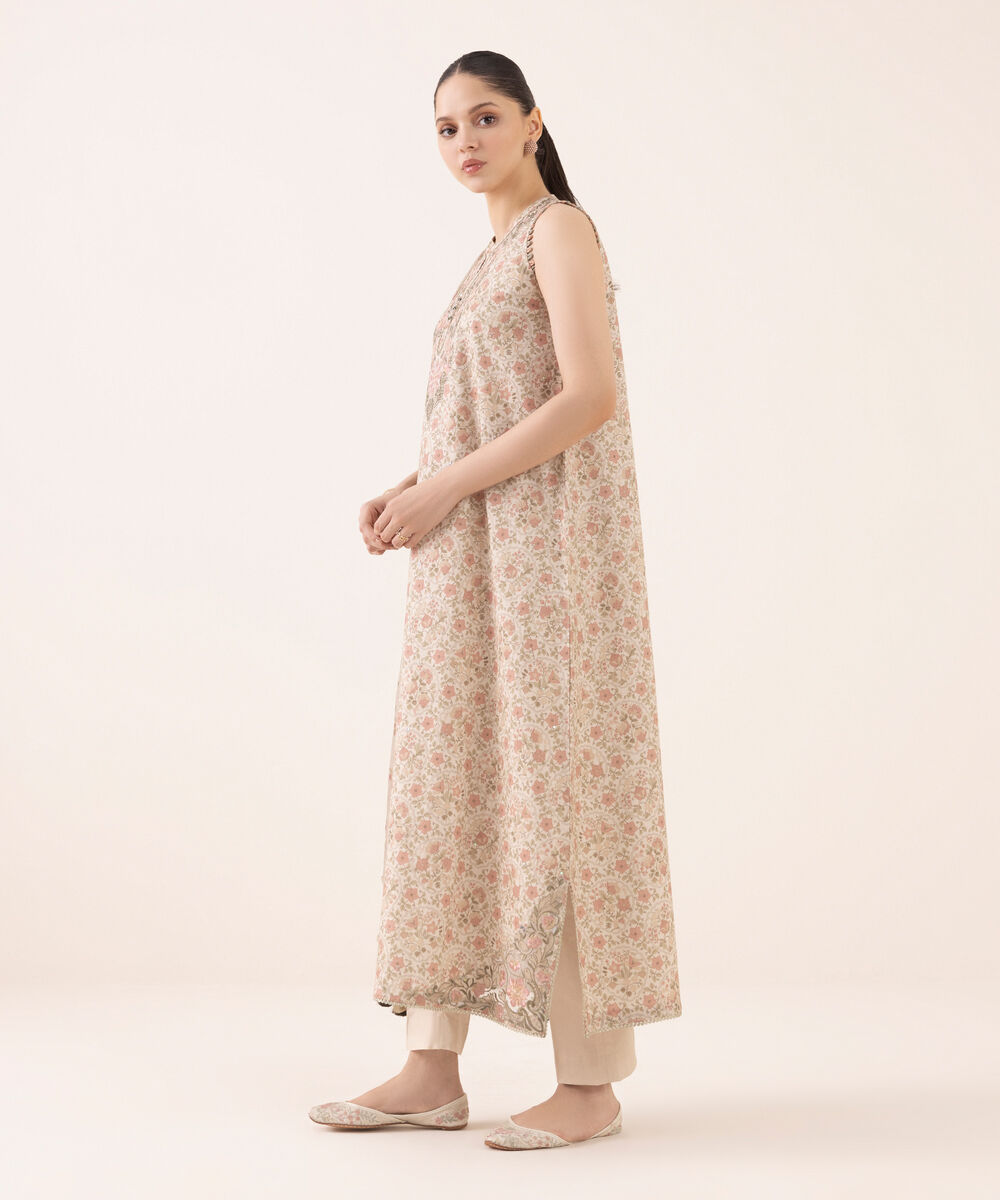 Women's Unstitched Cotton Embroidered Multi Three Piece Suit