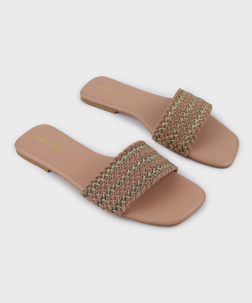 Woman - Pink Pink Weaved Flats