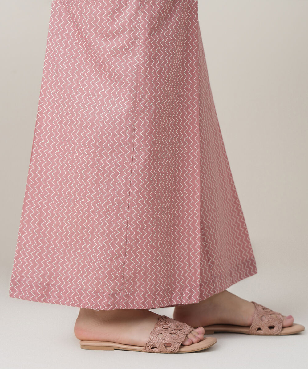 Women's RTW Cambric Pink Printed Trousers