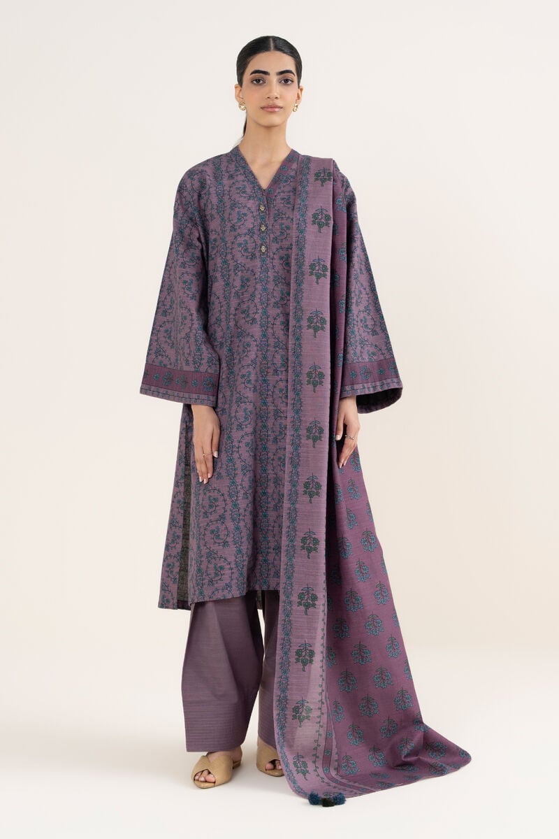 3 Piece - Printed Cotton Suit