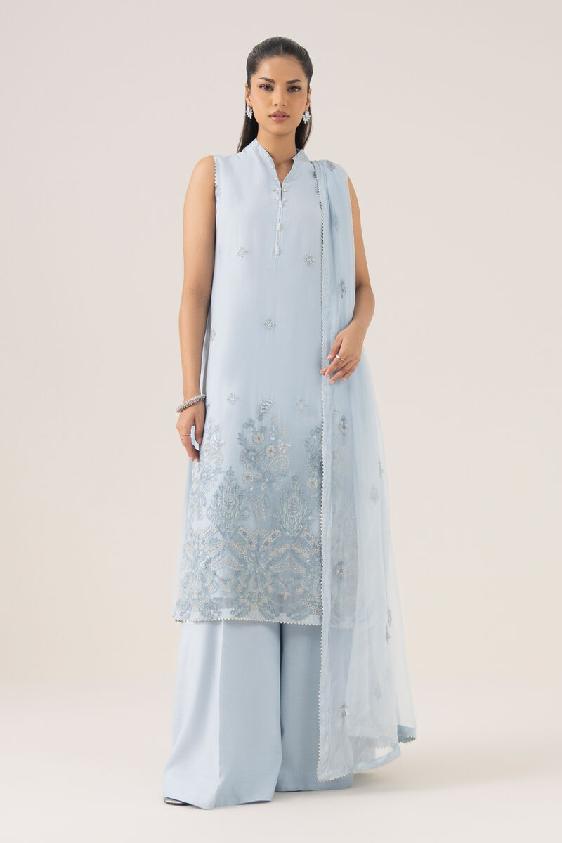 3 Piece - Embroidered Chiffon Suit