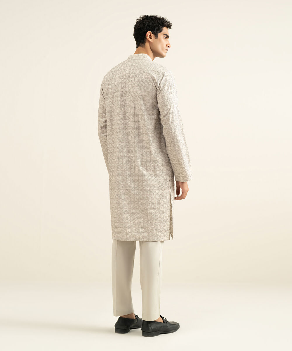 Men's beige 100% Cotton Kurta Trouser
