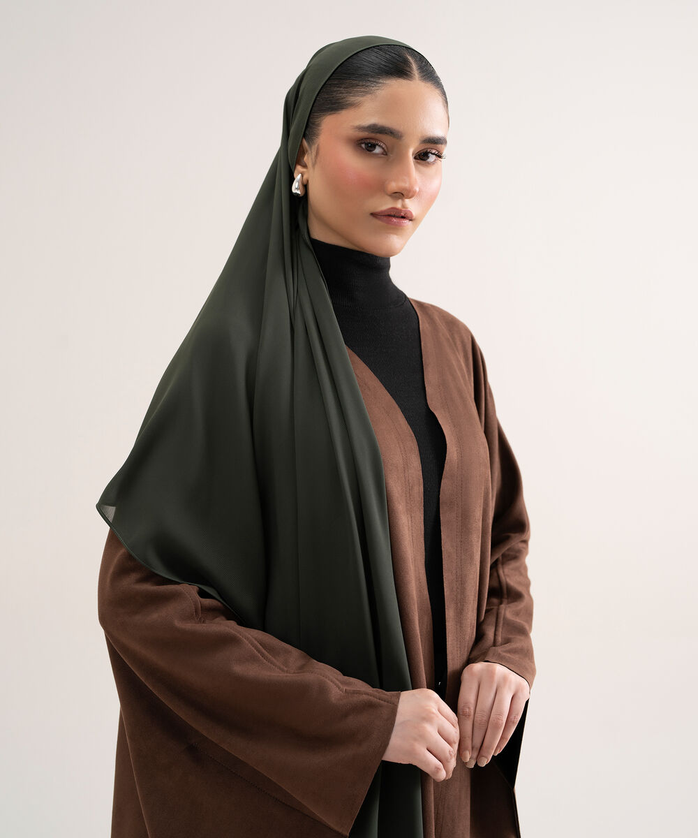Women's Polyester Olive Green Hijab