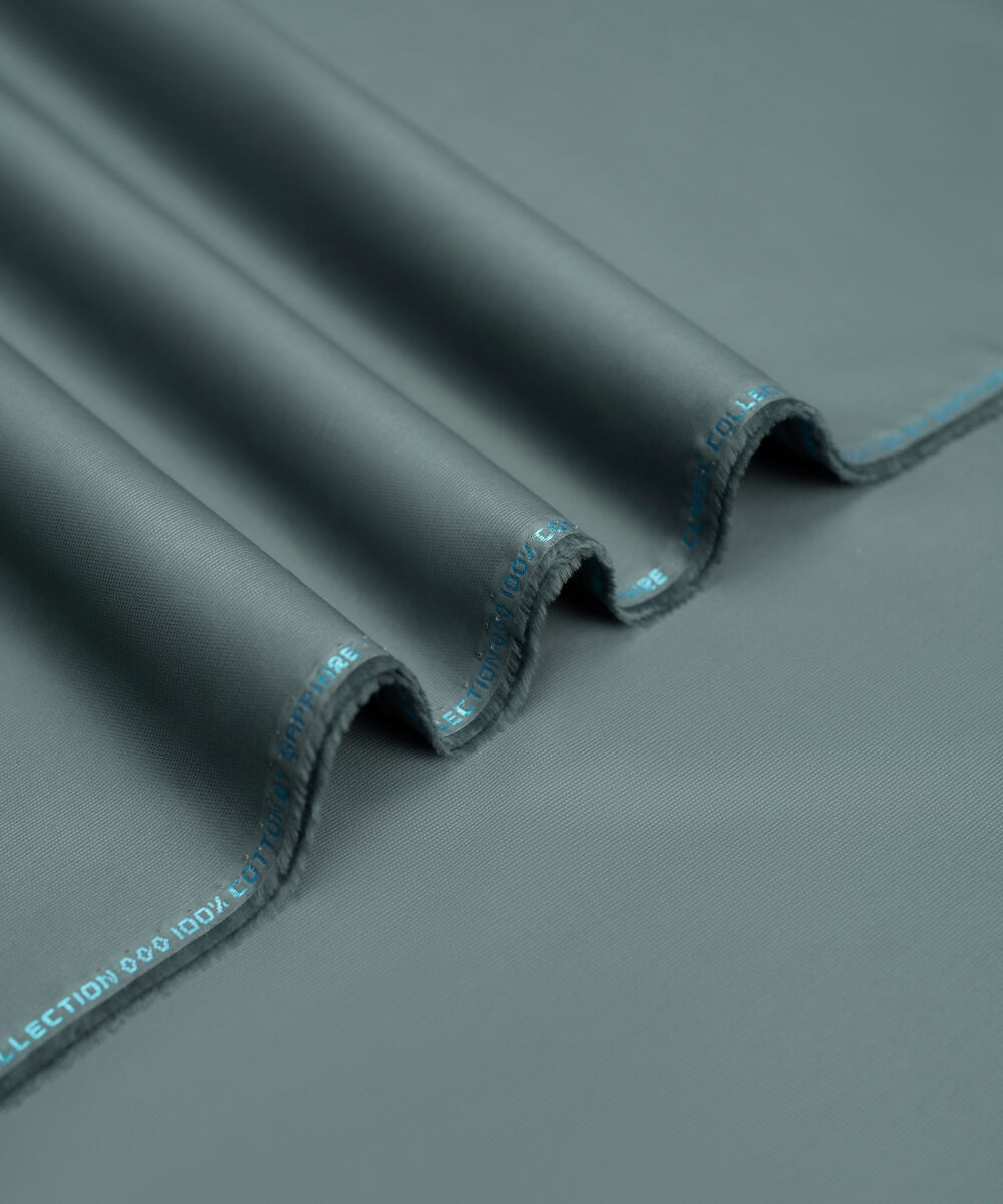 Men's Unstitched Two-Piece Dark Grey Cotton Dobby Suit