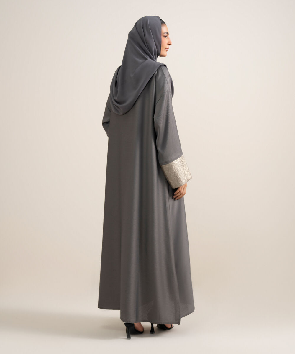 Women's Grey Abaya Set