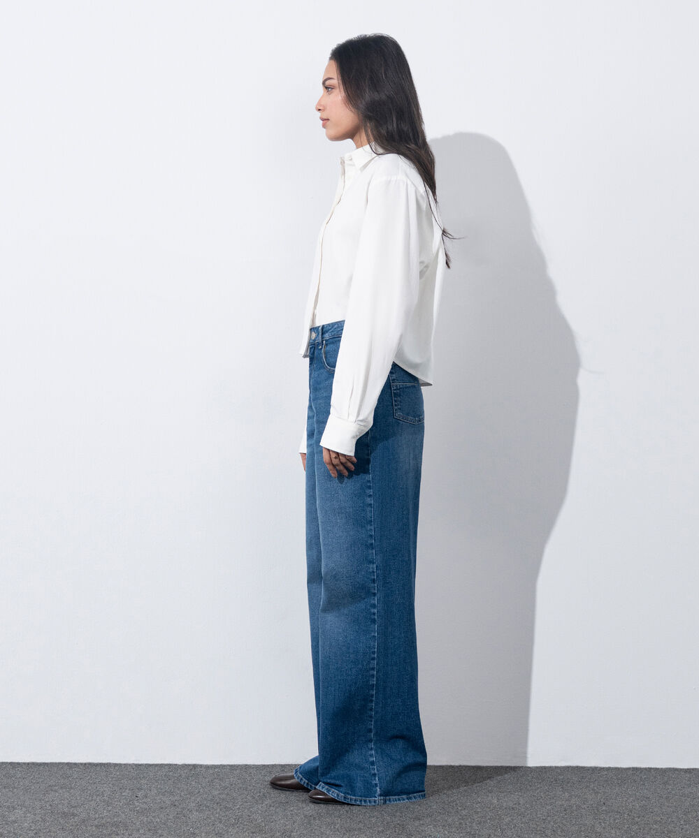 Women's Western Wear White Boxy Oxford Shirt