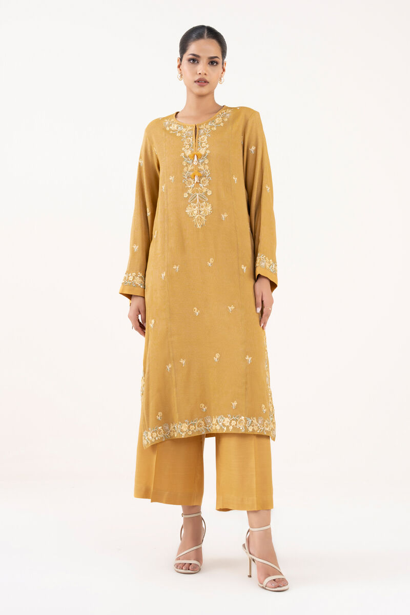 2 Piece - Embroidered Net Suit