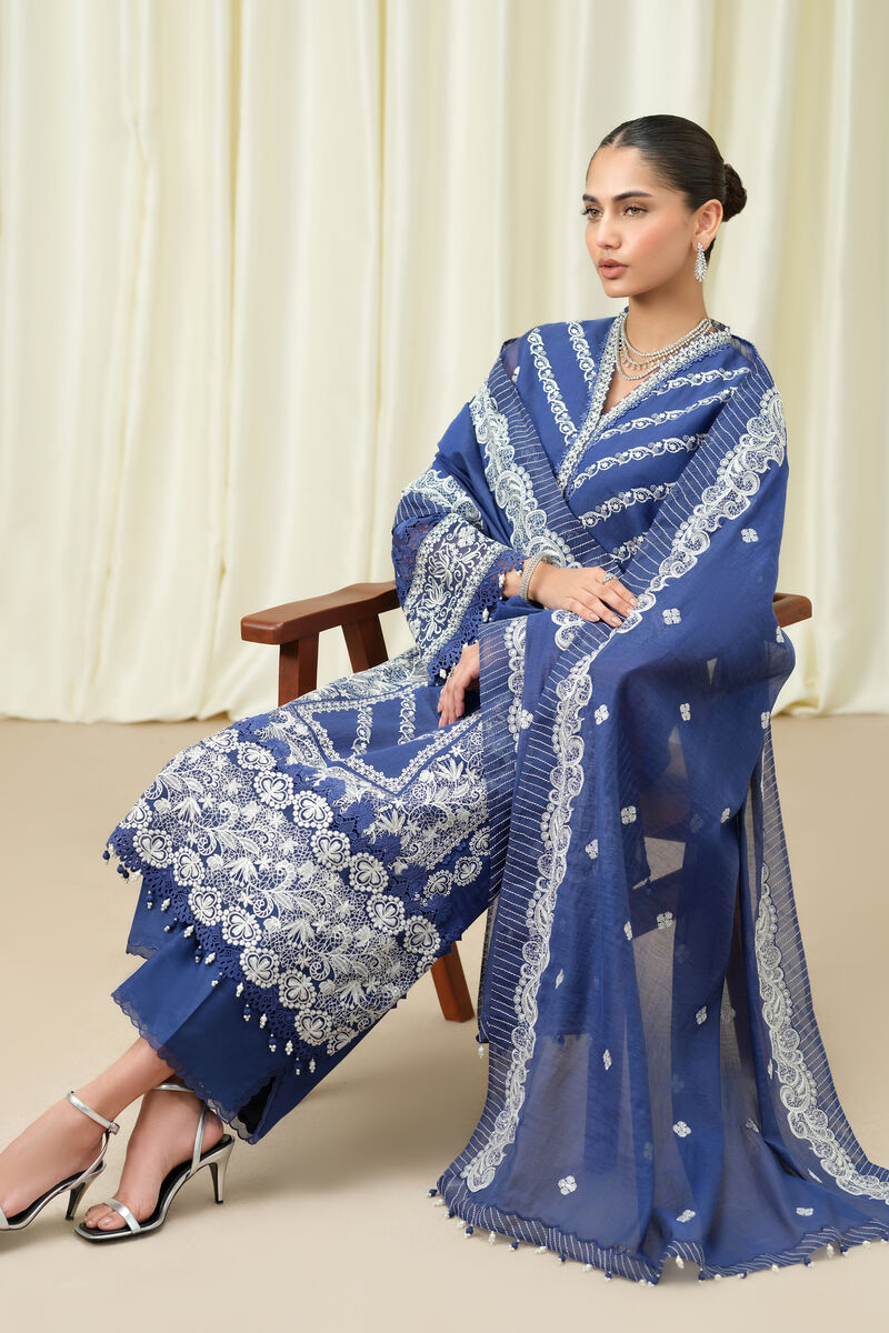 3 Piece - Embroidered Muslin Suit