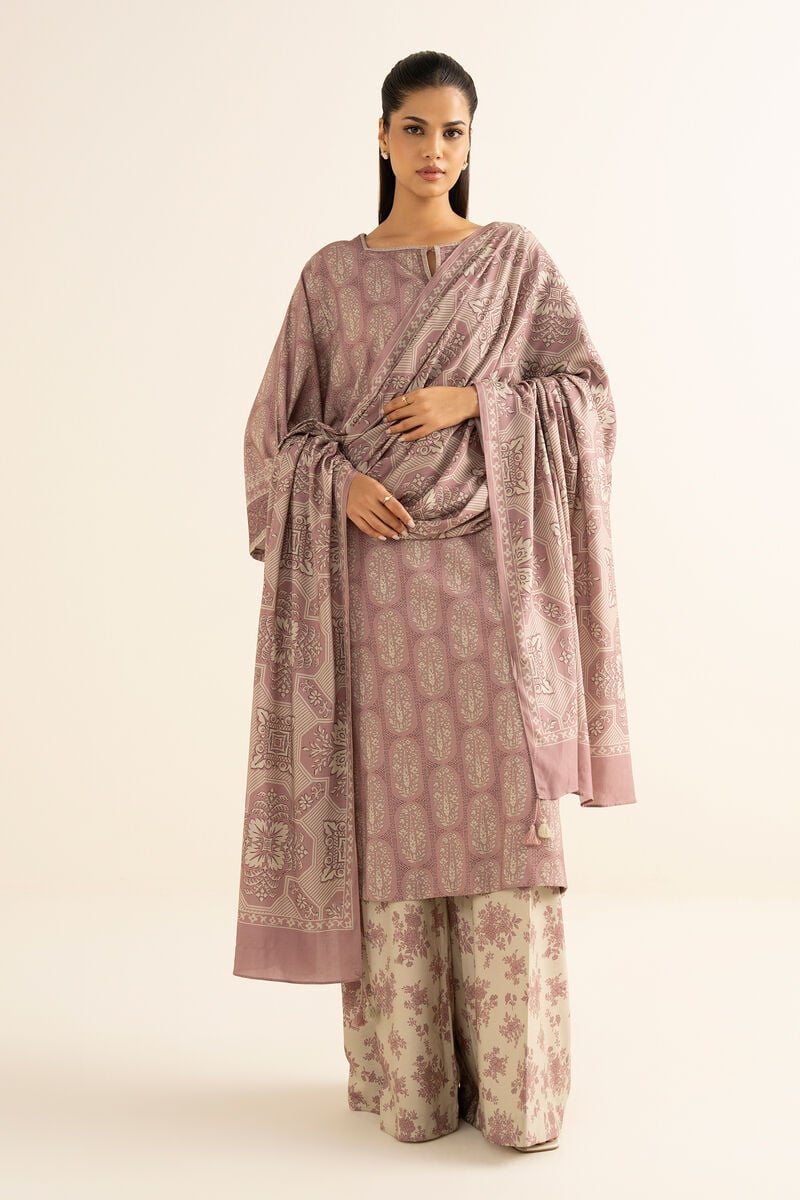 3 Piece - Printed Linen Suit