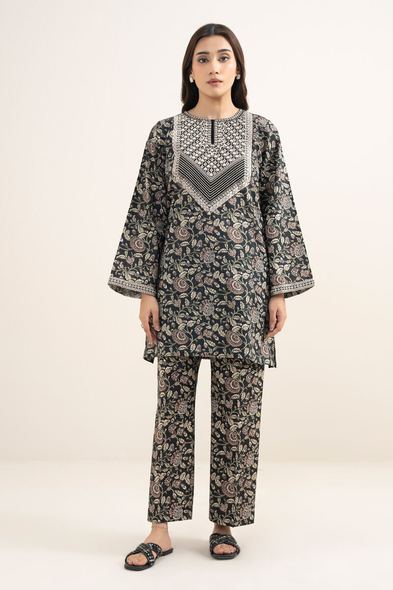 2 Piece - Embroidered Dobby Suit