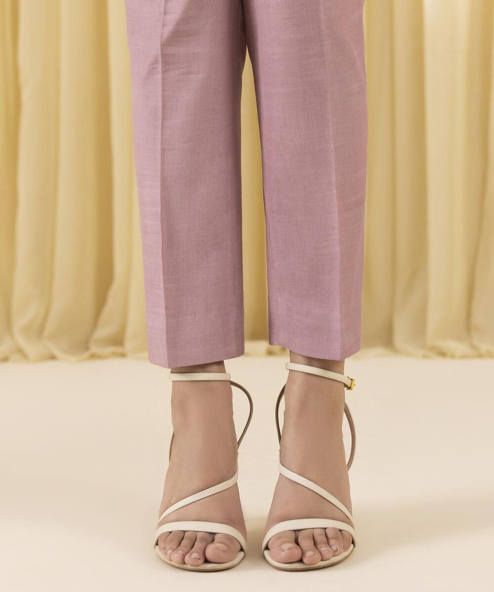 Unstitched Women's Pink Blended Net 3 Piece Suit