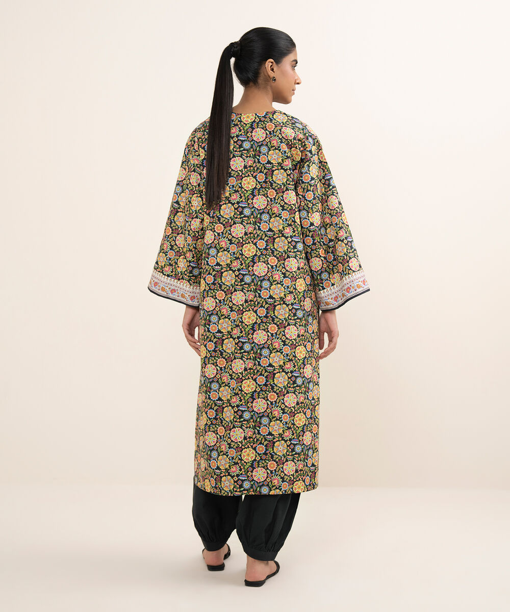 Women's Unstitched Cotton Printed Multi 2 Piece Suit