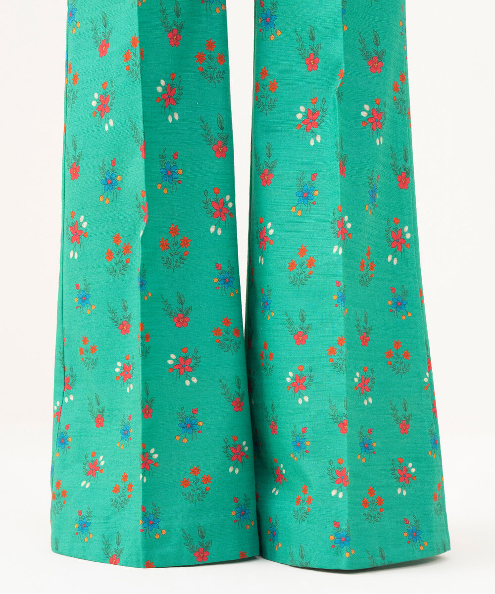 Women's Unstitched Khaddar Printed Green  3 Piece Suit