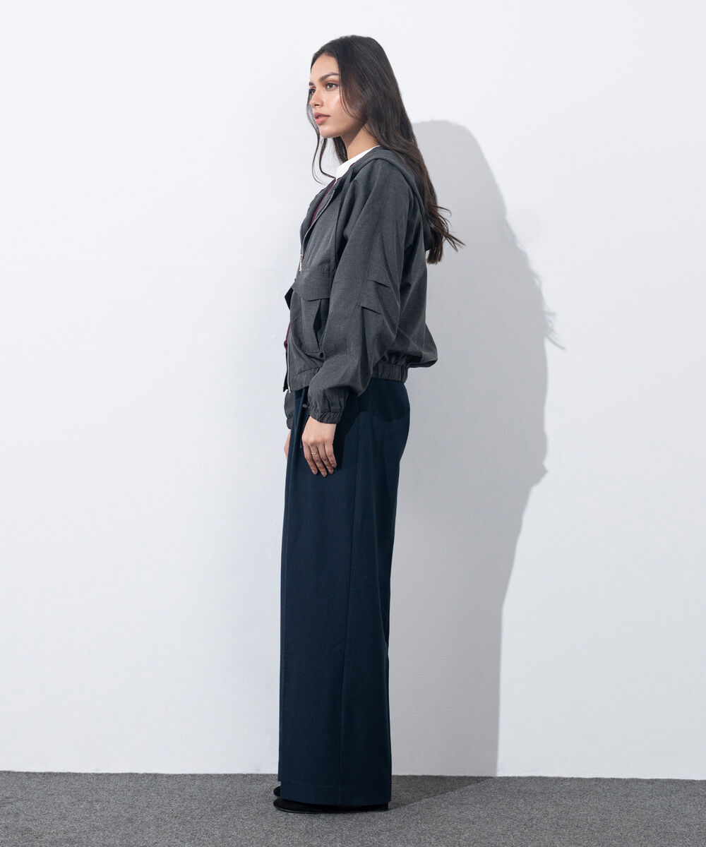 Women's Western Wear Grey Hooded Bomber Jacket