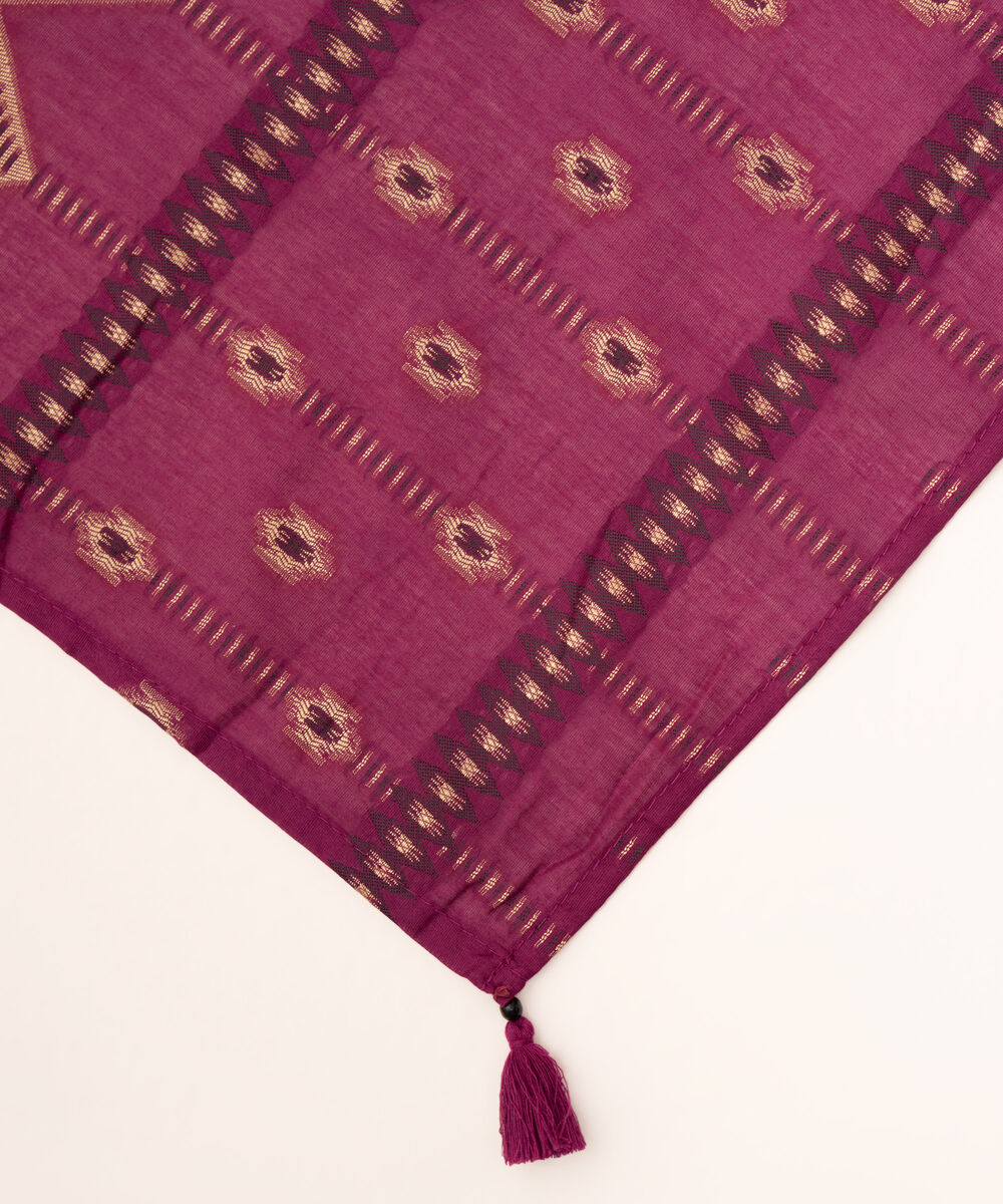 Extra Weft Jacquard Purple Solid Dupatta