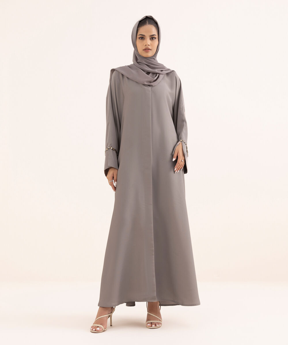 Women's Grey Nida Abaya Set