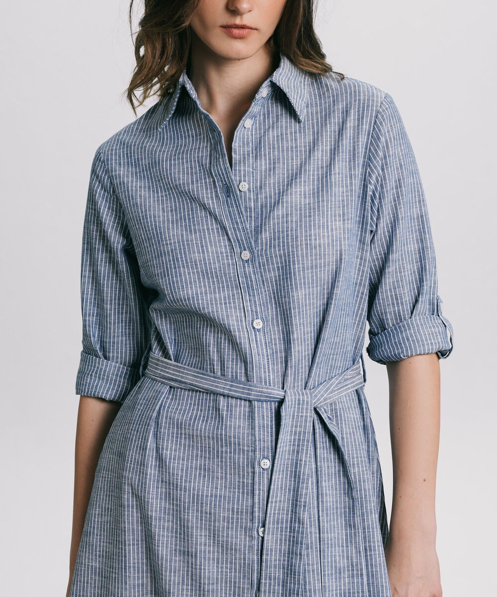 Women's Western Wear Blue Button Through Denim Dress