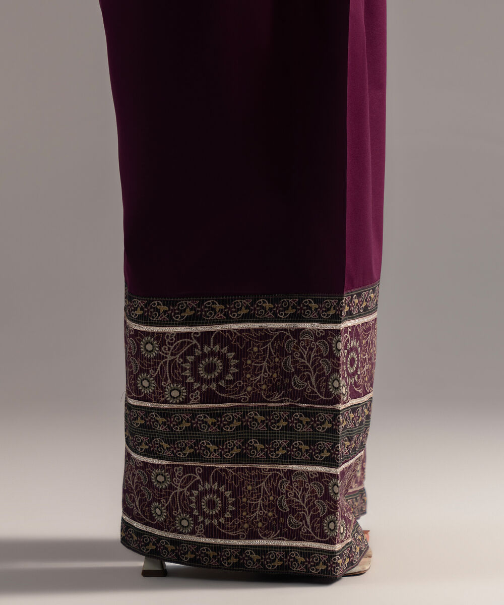 Women's RTW Cambric Solid Deep Maroon Farshi Shalwar