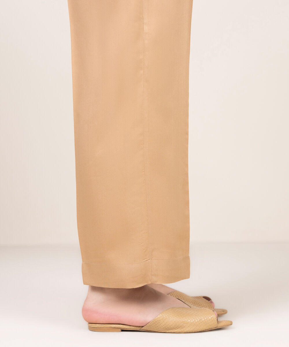 Women's RTW Bedford Solid Pink Straight Pants