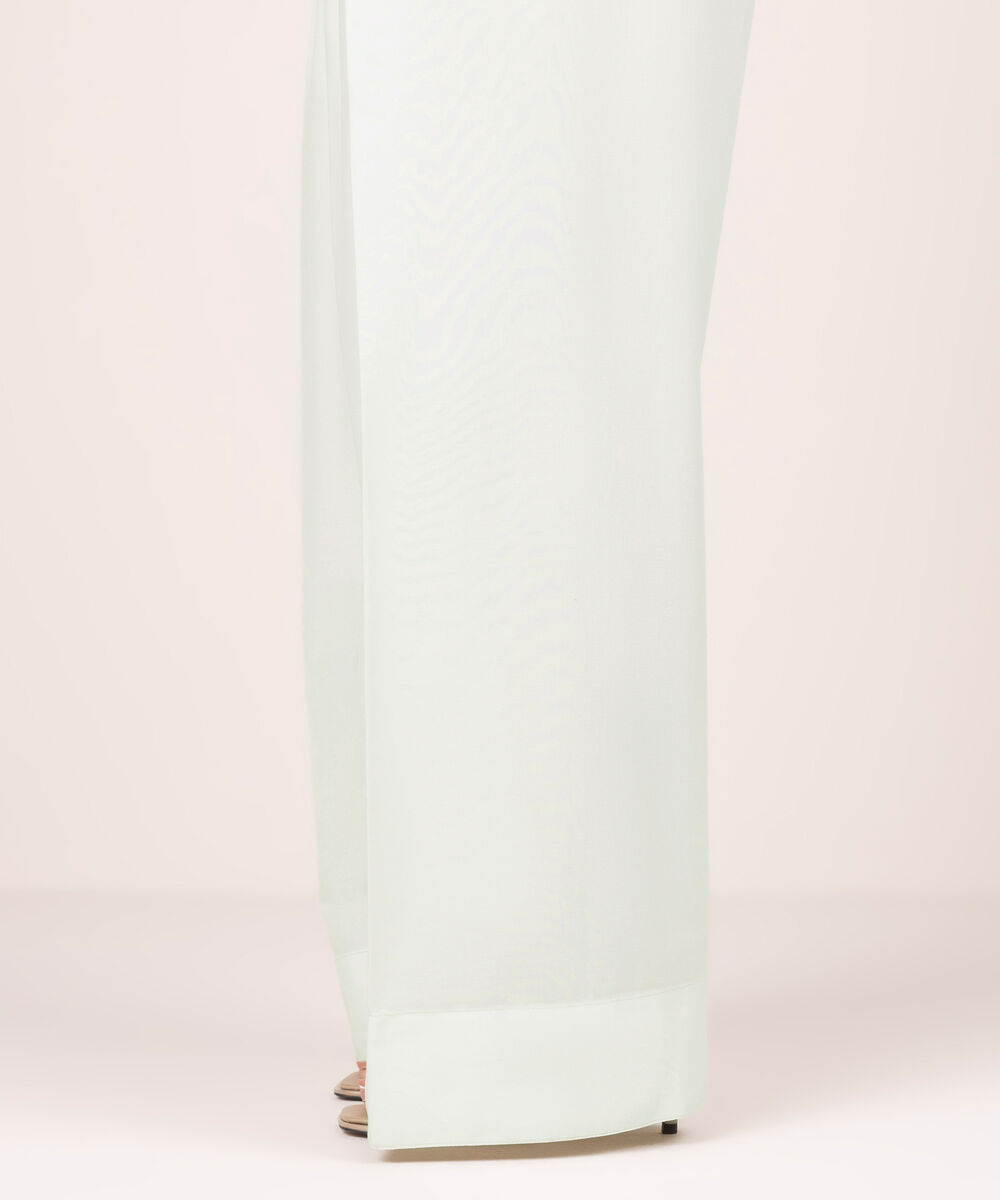 Women's RTW Lawn Solid Mint Green Farshi Shalwar