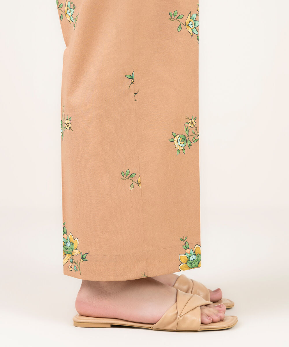 Women's RTW Cambric Printed Peach Culottes