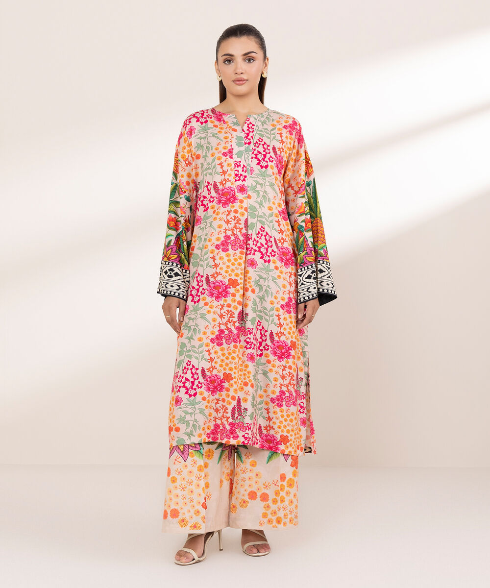 Women's RTW Arabic Lawn Multi Printed Boxy Shirt