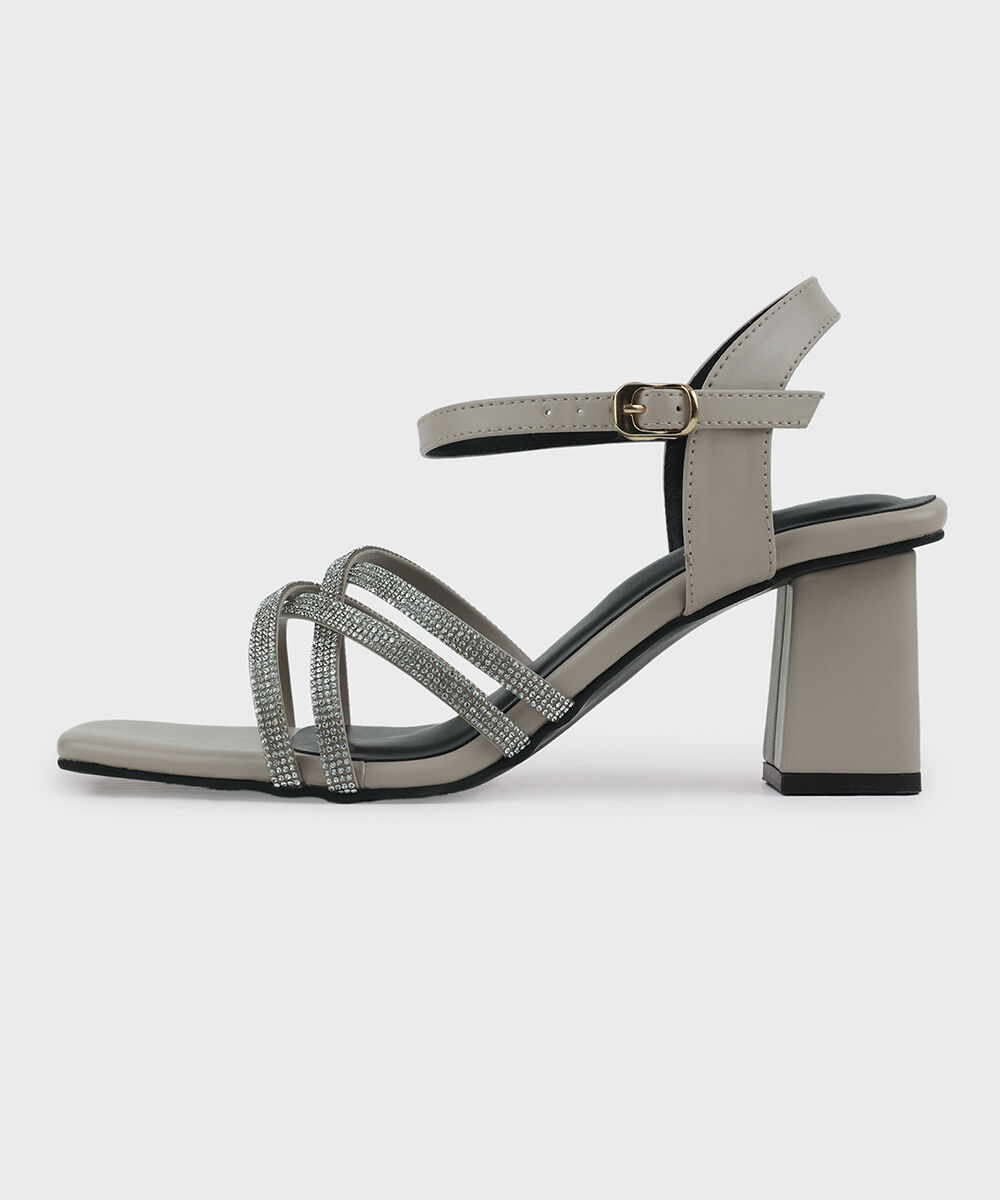 Woman - Off White Embellished Block Heels