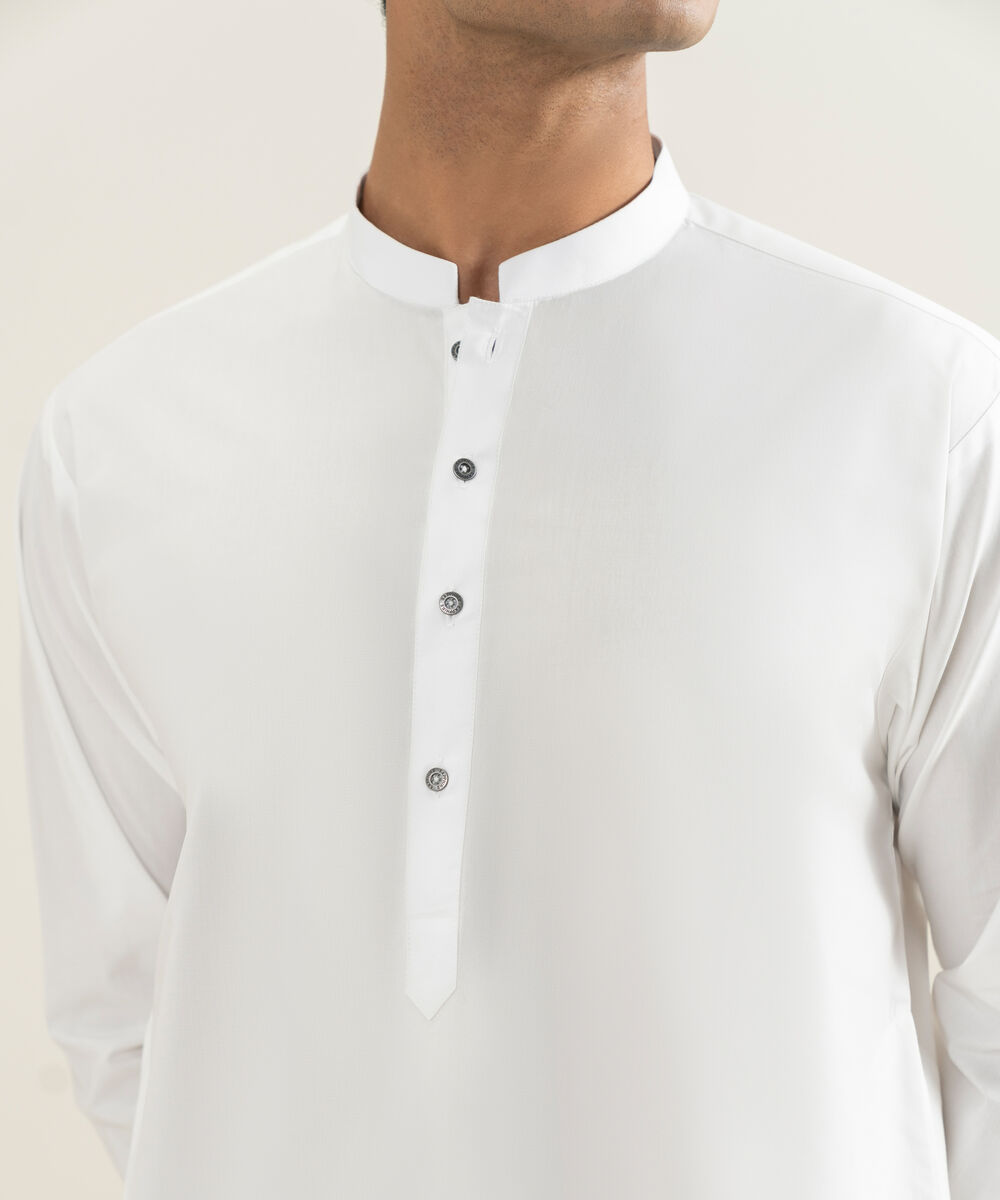 Men's Stitched Off White Kurta Shalwar