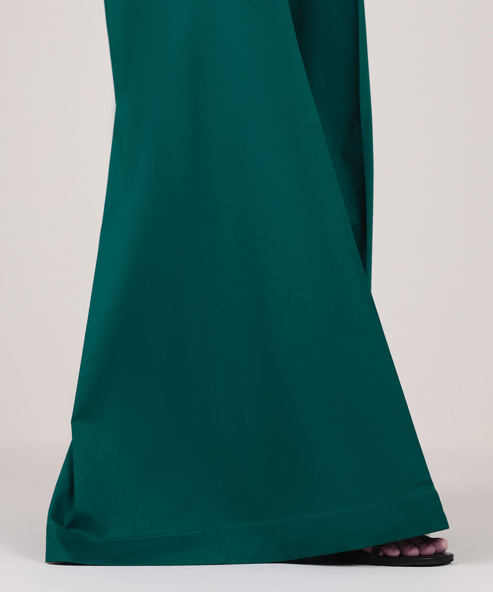 Women's RTW Cambric Green Solid Sharara