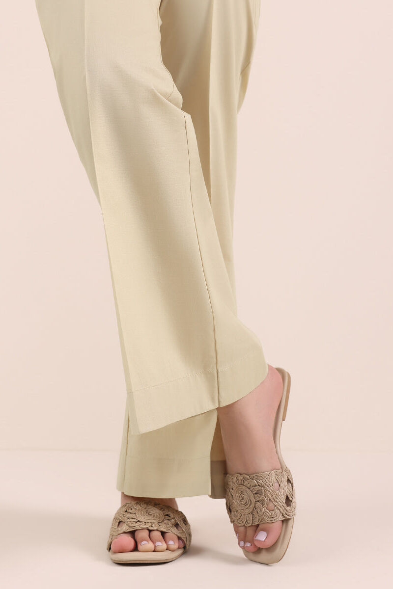 Solid Cambric Boot-Cut Pants