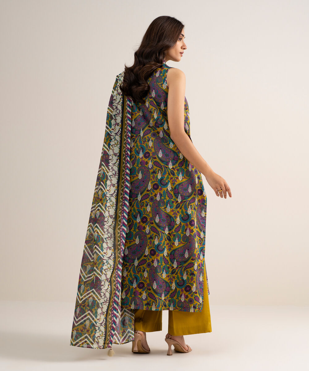 Women's Unstitched Lawn Printed Multi