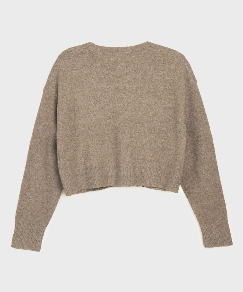 Women's Western Wear Beige Knit Cardigan