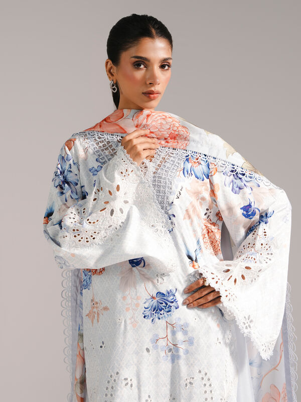 3 Piece - Embroidered Jacquard Suit