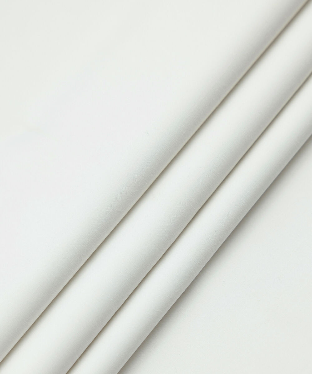 Men's Unstitched Two-Piece Premium Giza Cotton Off White Suit.