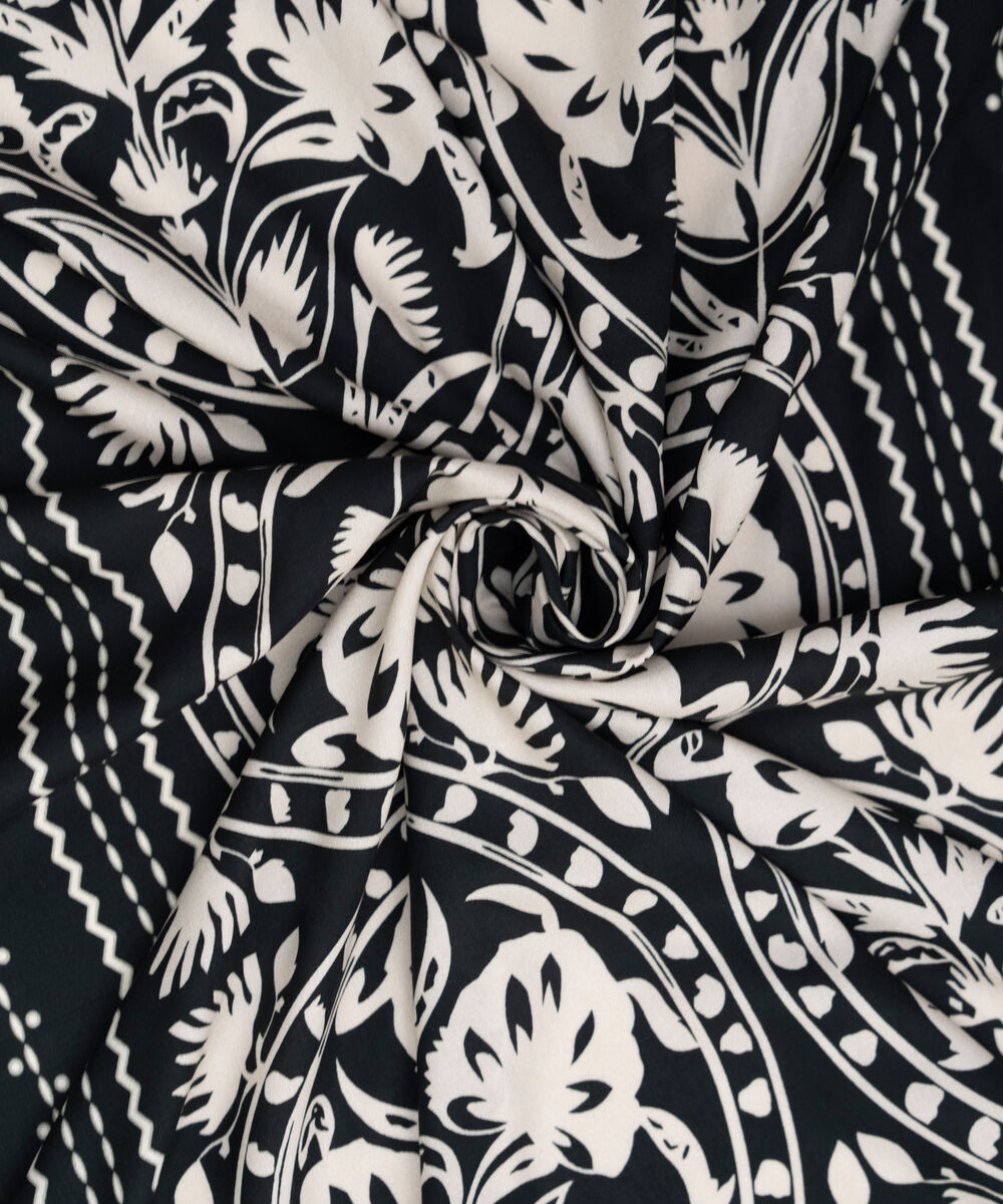 Printed Linen Off White Dupatta