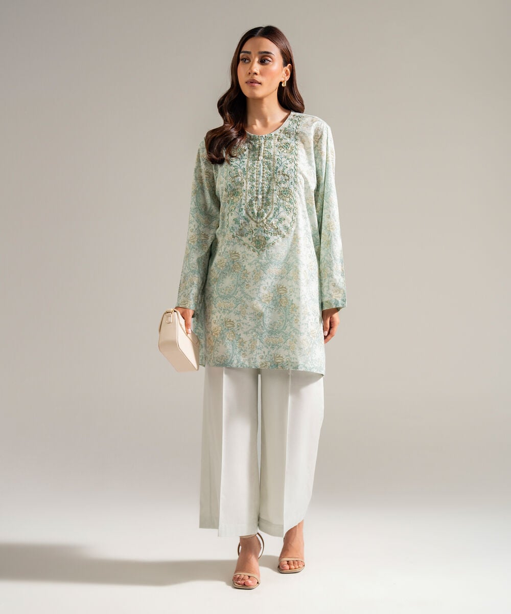 Women's RTW Lawn Embroidered Green 2 Piece Suit