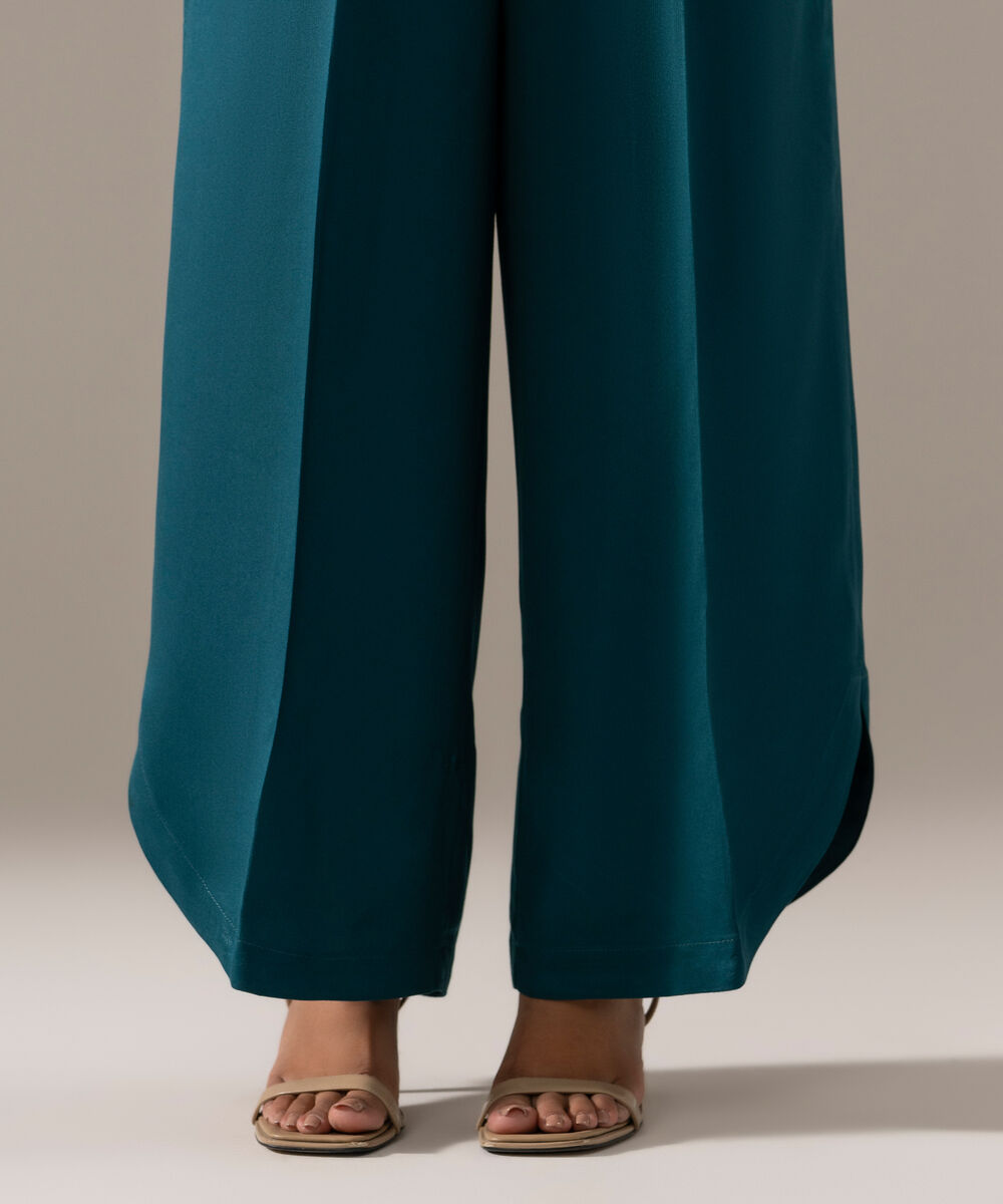 Women's RTW Bedford Solid Teal Culottes
