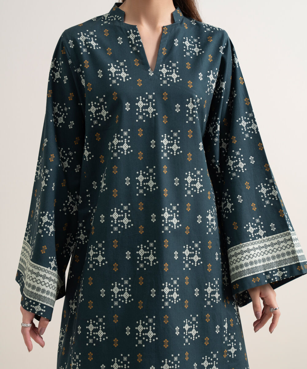 Women's Unstitched Lawn Printed Blue 2 Piece Suit