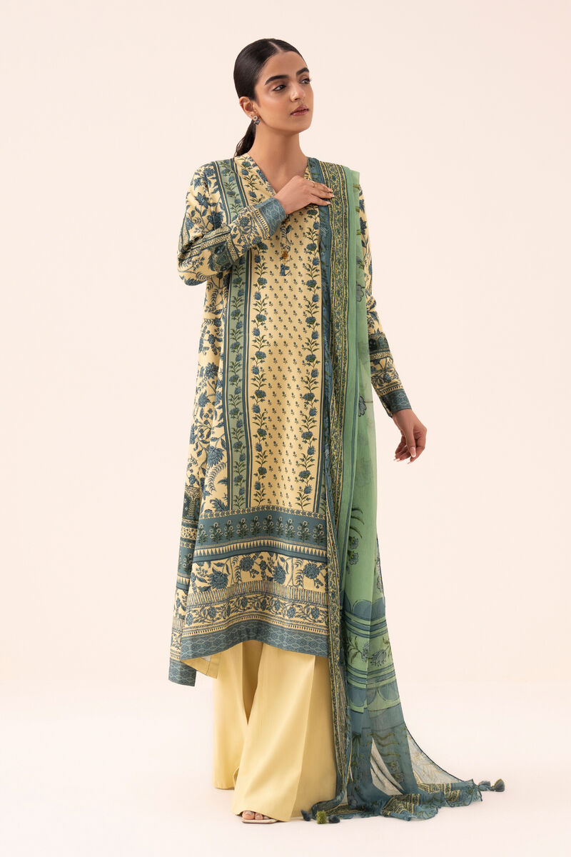 3 Piece - Printed Arabic Lawn Suit