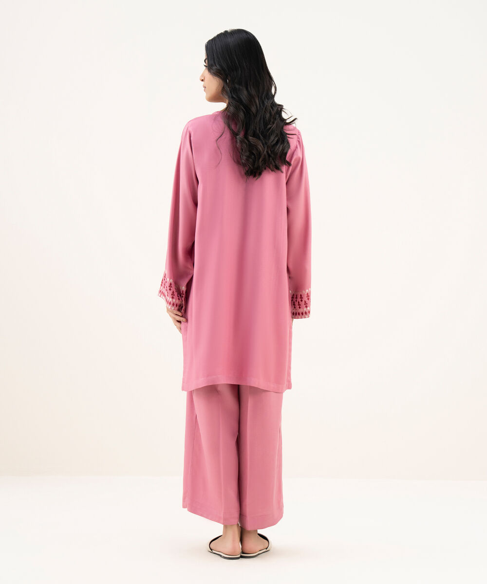 Women's RTW Bedford Embroidered Straight Pink Shirt