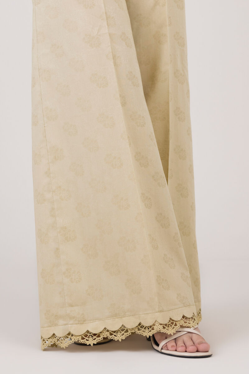 Cotton Jacquard Flared Pants